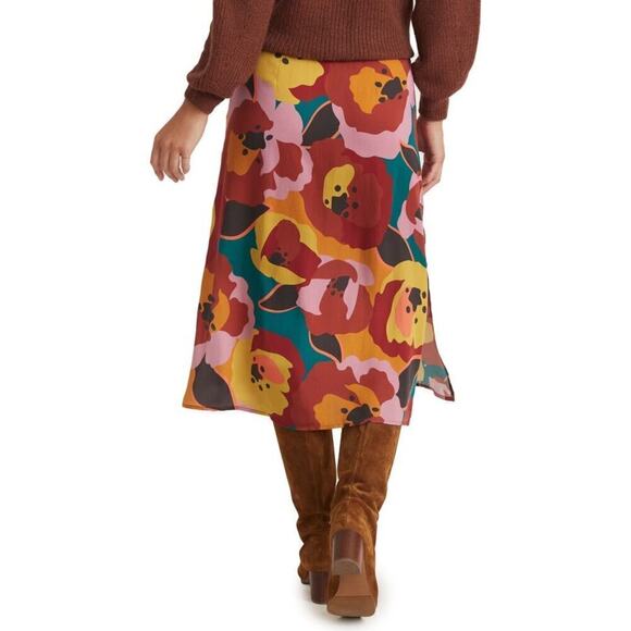 Marine Layer Ryan Skirt Lightweight Slip Midi Exploded Floral Multicolor NWT 8 - Picture 2 of 10